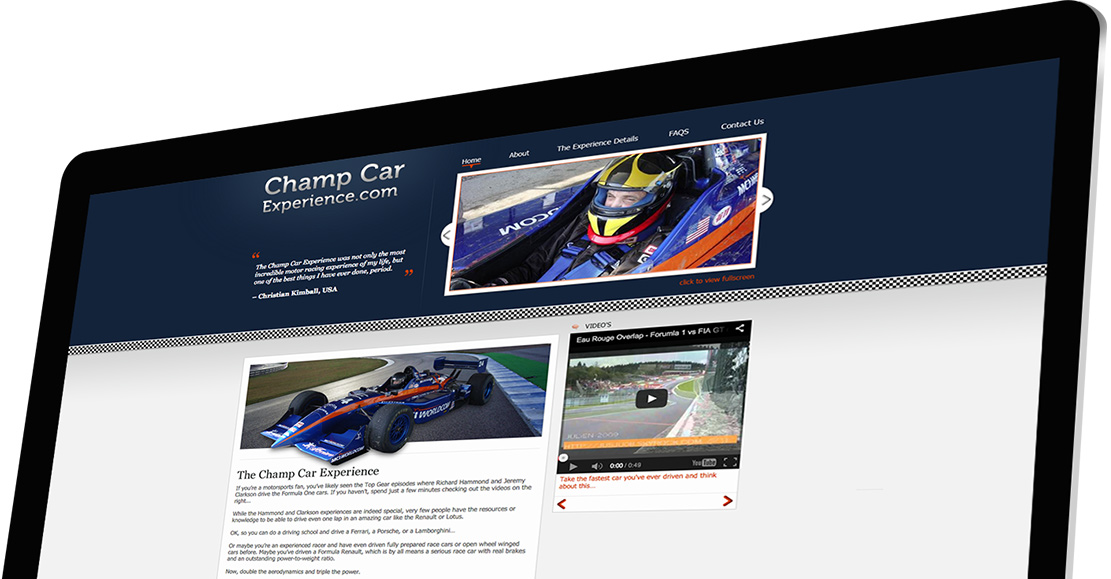 Webdesign nach mass Champ Car Experience