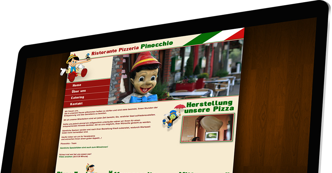 Individuelles Webdesign für Pinocchio Adenau